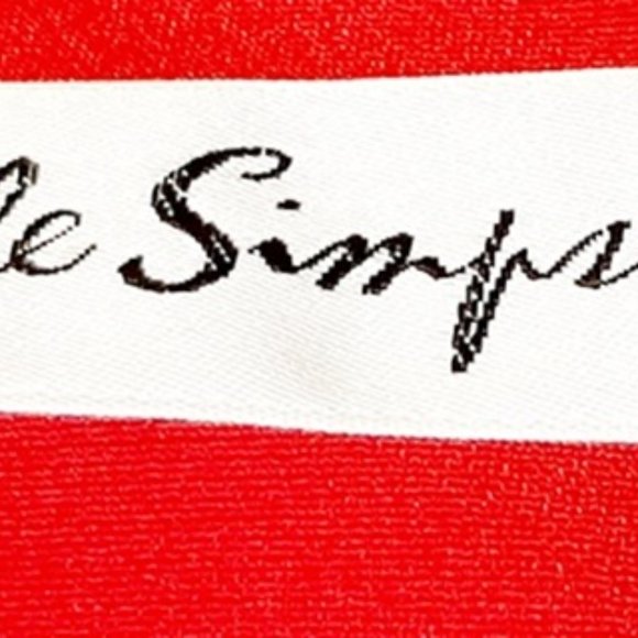 1980s Vintage Lipstick Red Fitted Cocktail Dress With Gold Trim & Shoulder Pads - Picture 8 of 9